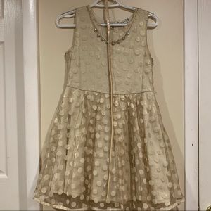 Girls gold polka dot dress size 14